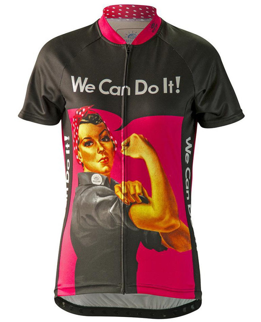 Rosie the Riveter Womens Cycling Jersey Pink