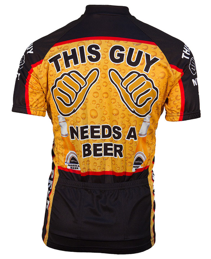 This Guy Needs a Beer Mens Cycling Jersey Men's Cycling Jerseys