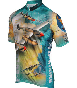 WWII P-38 Lightning Airplane Mens Cycling Jersey